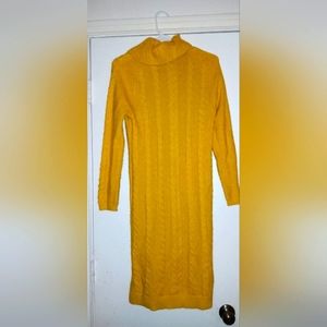 Ann Taylor Long-sleeve Yellow Sweater Maxi Dress